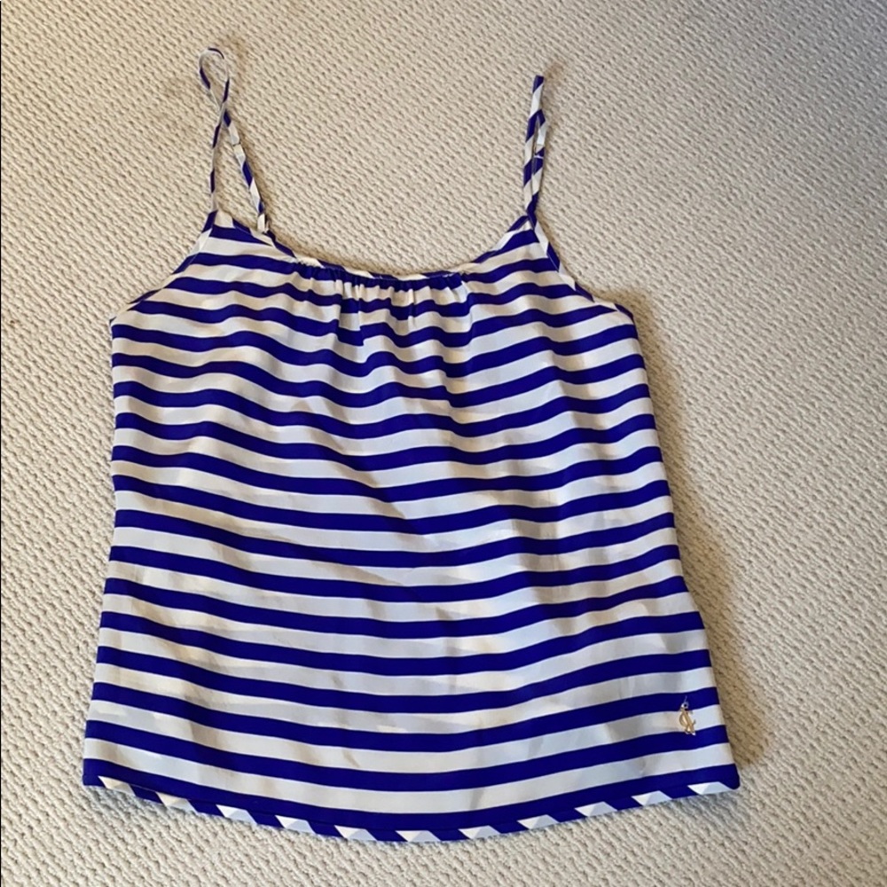 Blue and white stripe juicy couture silk shirt